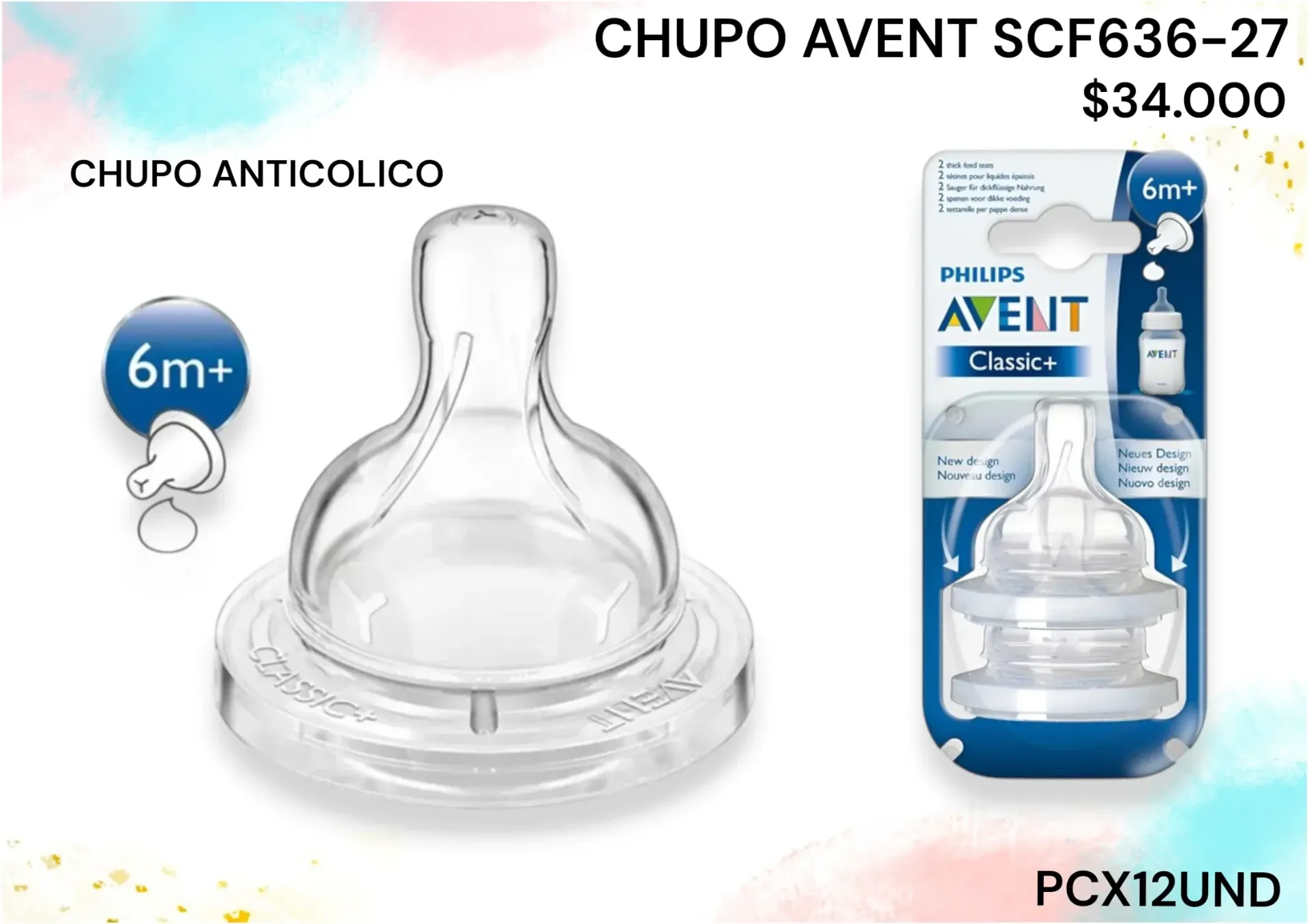 Chupo Avent Anticolico Scf636-27 *12Und
