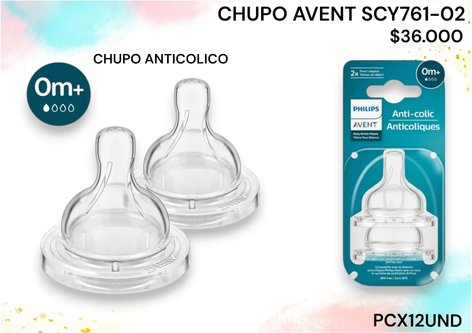 Chupo Avent Anticolico Scy761-02 *12Und