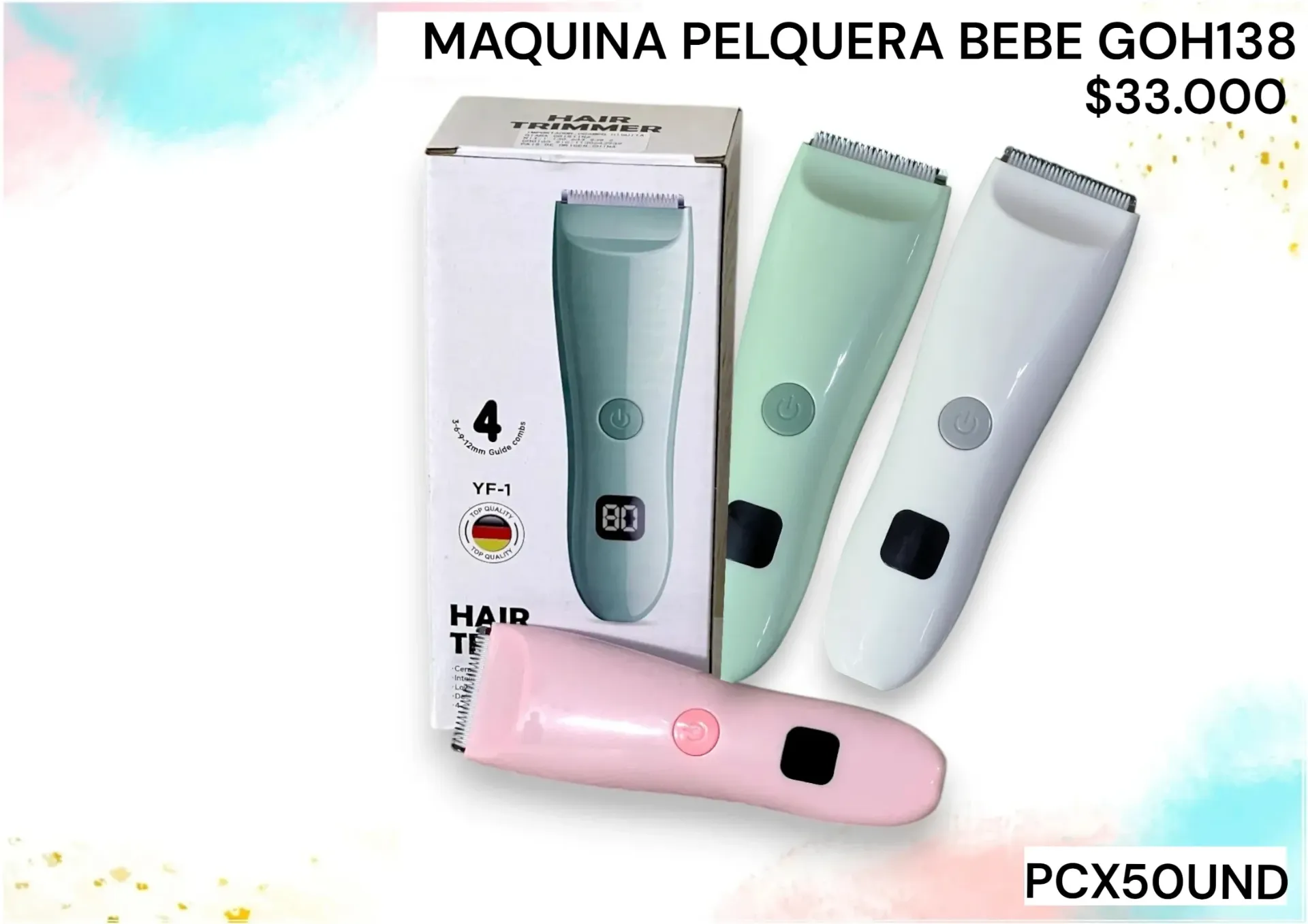 Maquina Peluqueria Bebe Goh138 Pcx50Und
