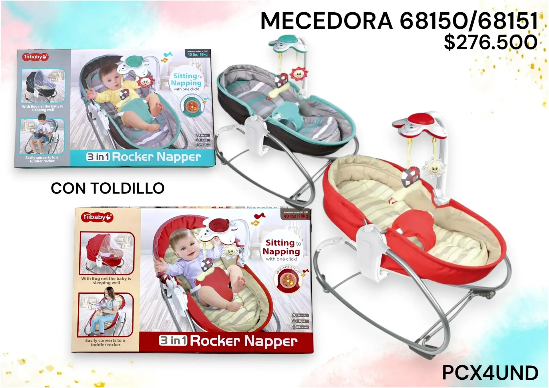 Mecedora Con Toldillo 68150/68151 *4Und