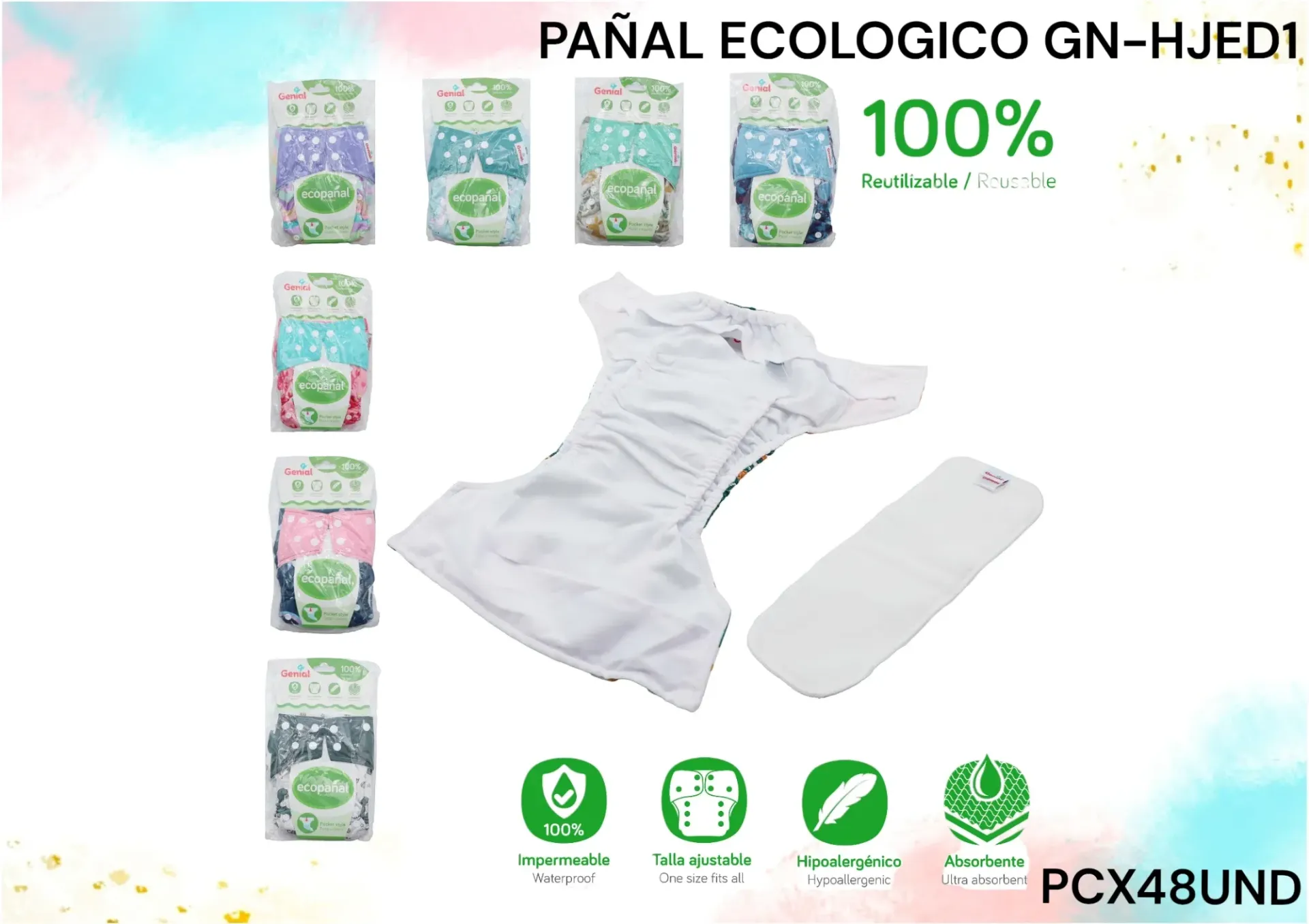 Pañal Ecologico Gnhjed1 Pcx48Und