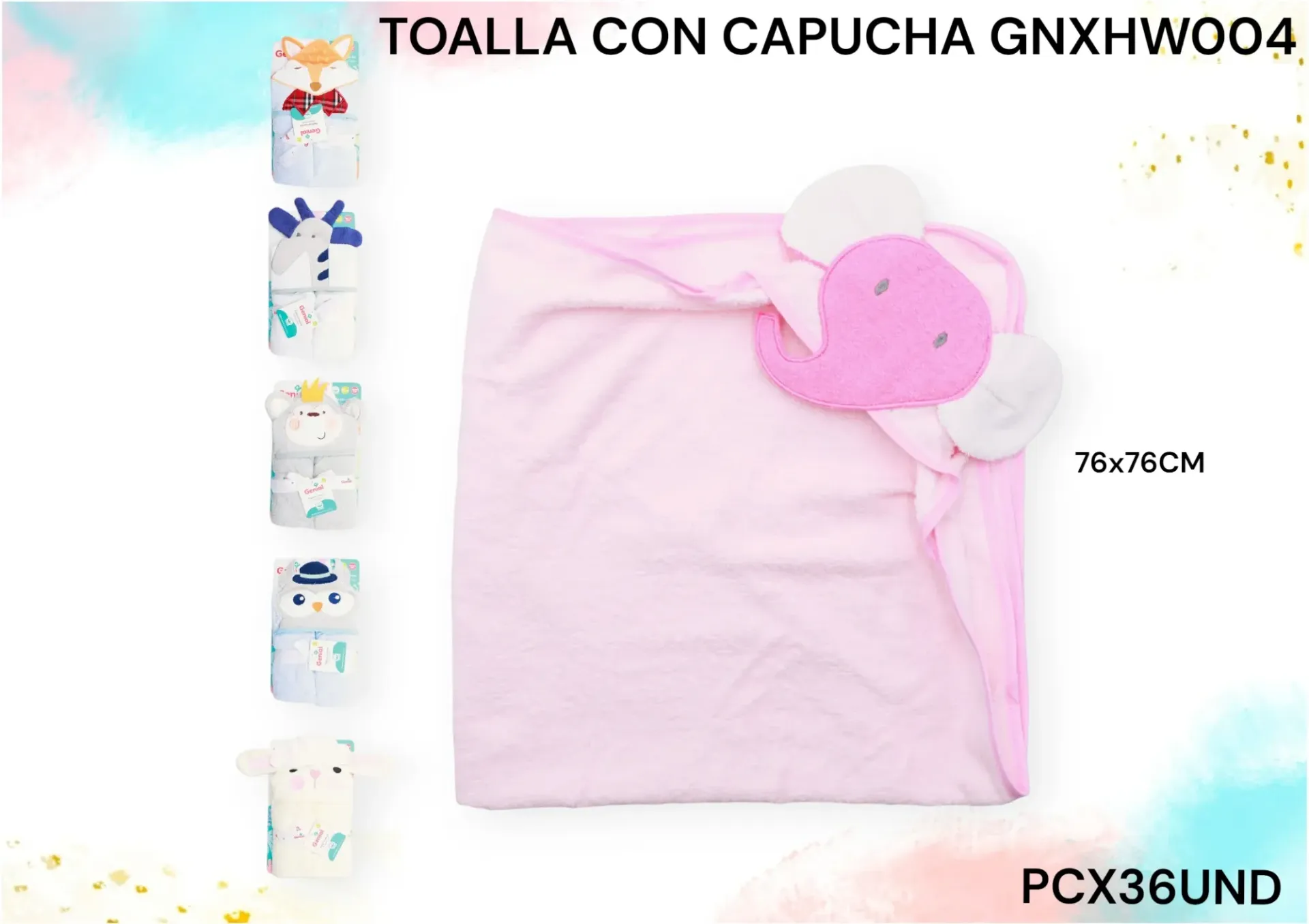 Toalla Con Capucha Gnxhw004 Pcx36Set