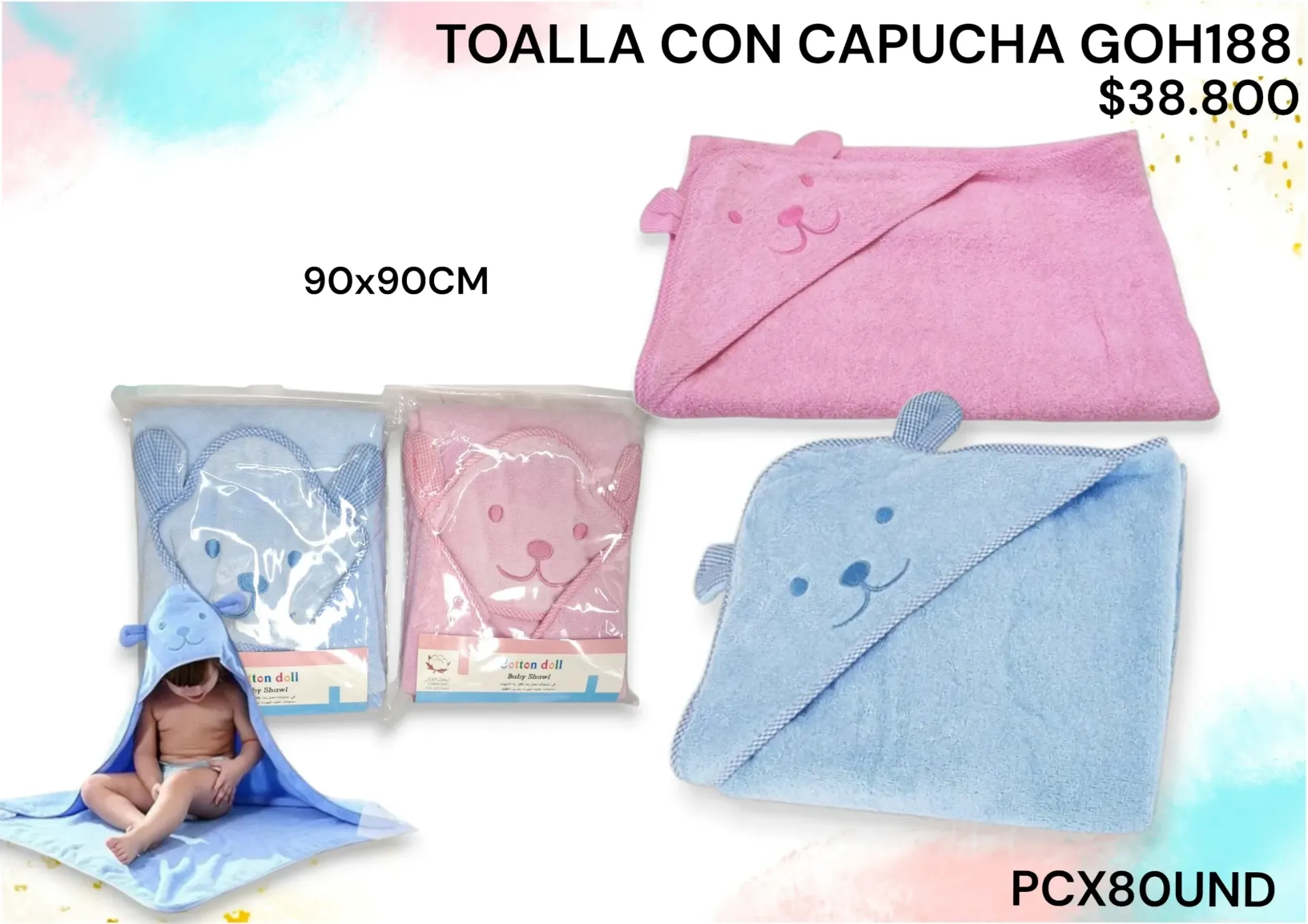 Toalla Con Capucha Goh188 Pcx80Und