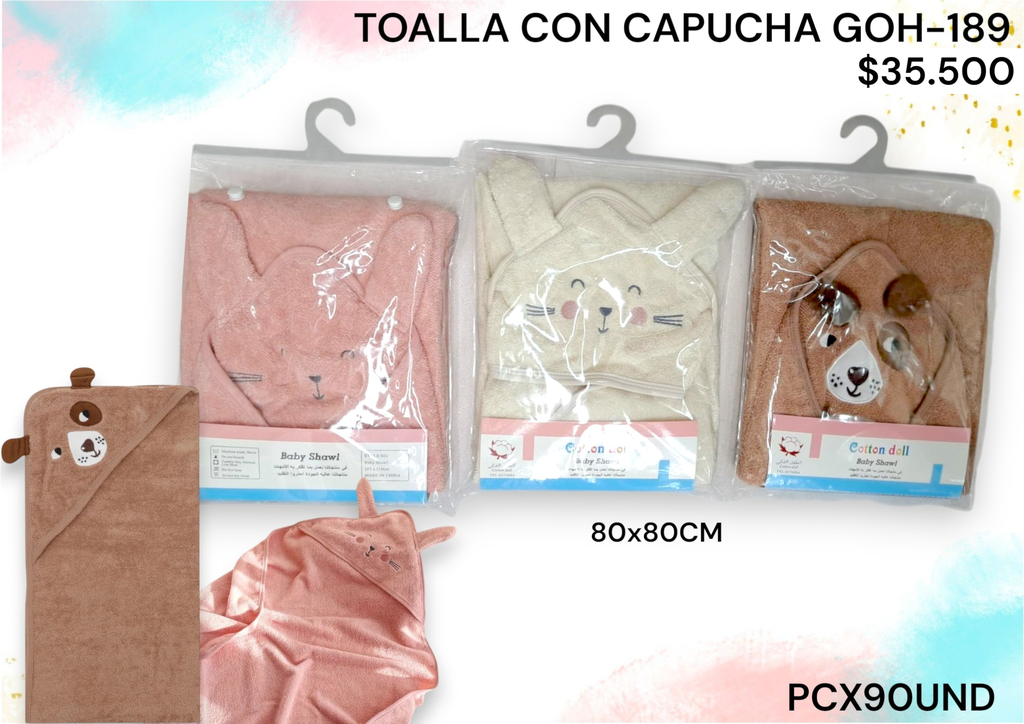 Toalla Con Capucha Goh189 Pcx90Und