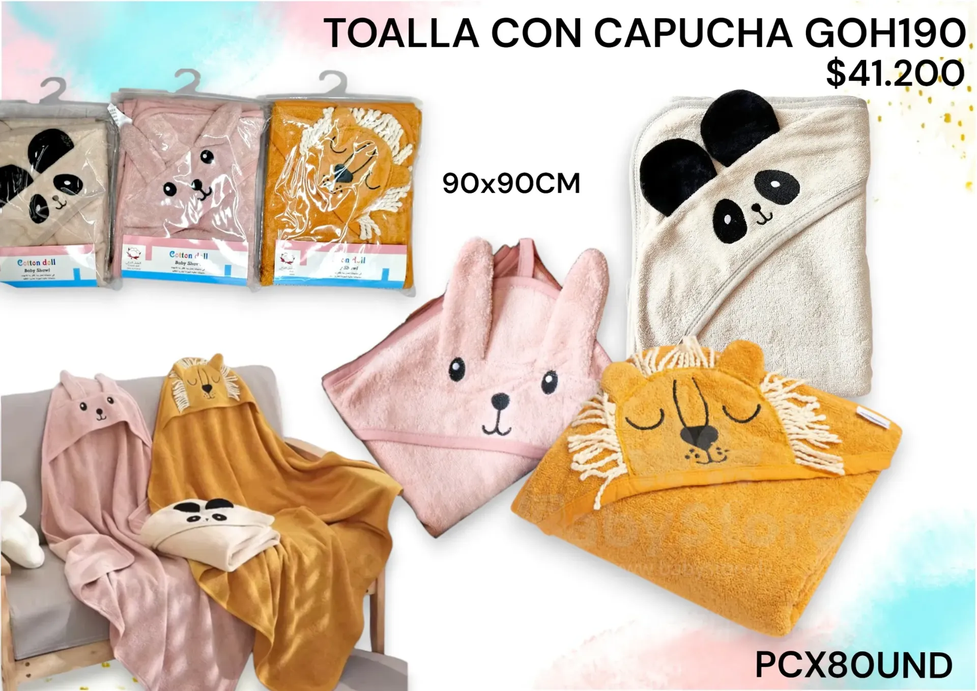 Toalla Con Capucha Goh190 Pcx80Und