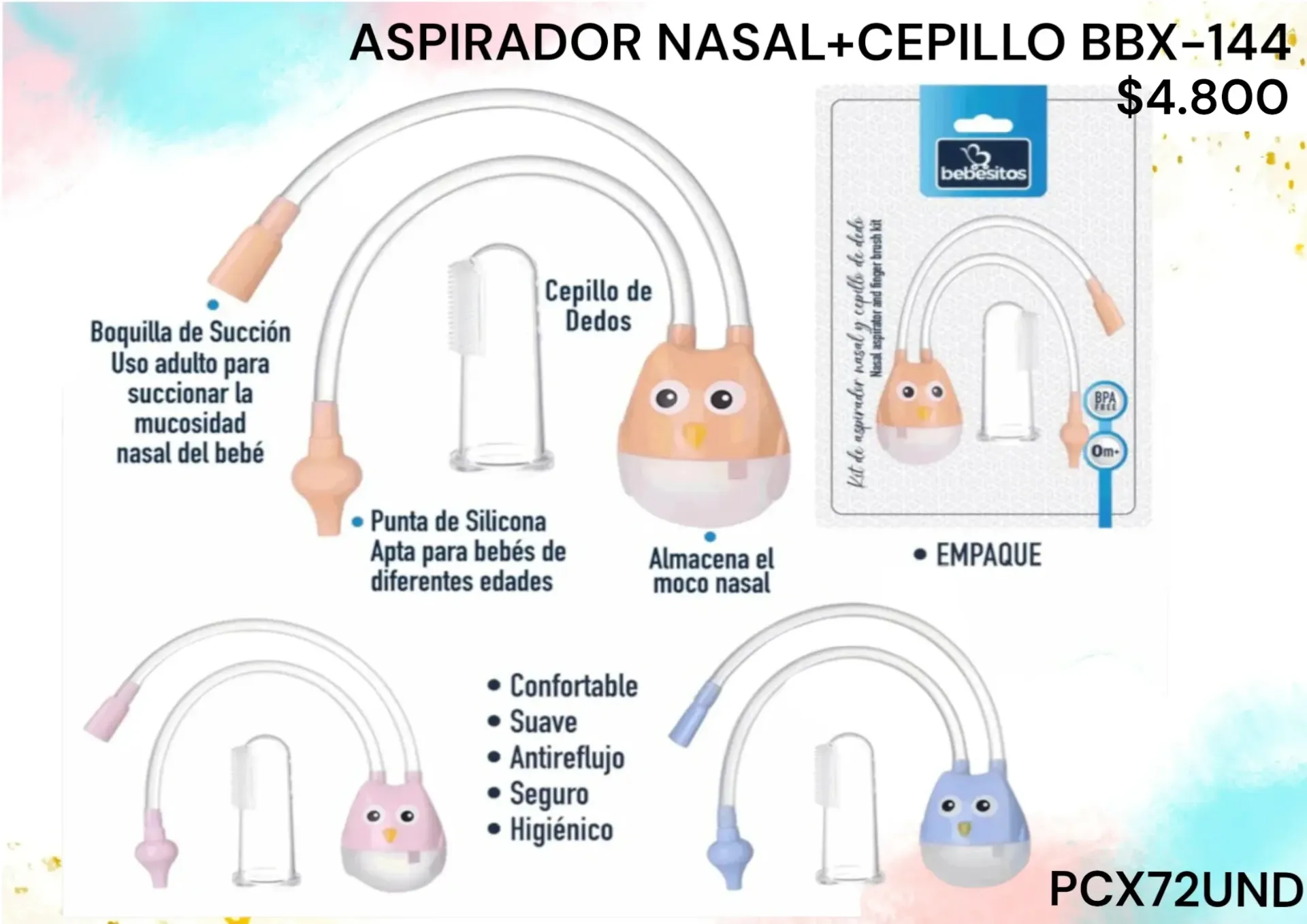Aspirador Nasal+Cepillo Bbx144 Pcx72Und