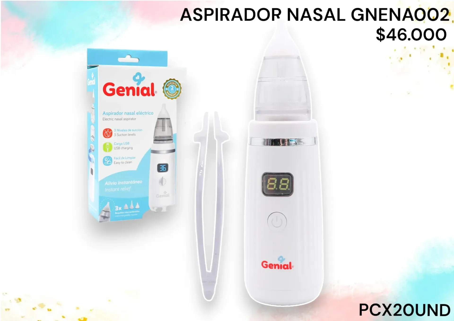 Aspirador Nasal Electrico Gnena002 Pcx20Und