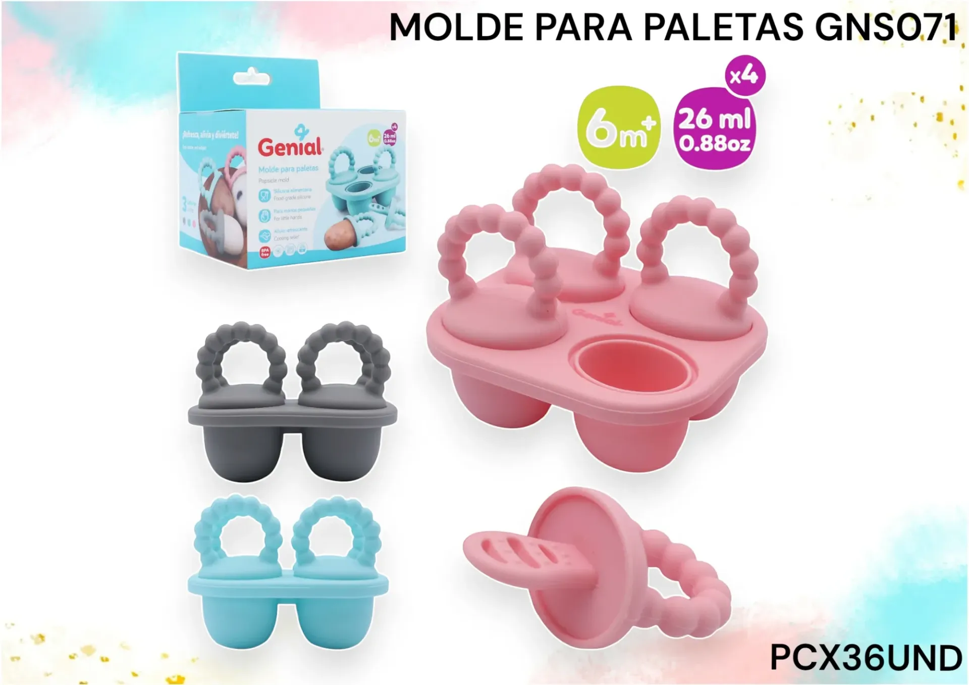 Molde Para Paletas Gns071 Pcx36Und