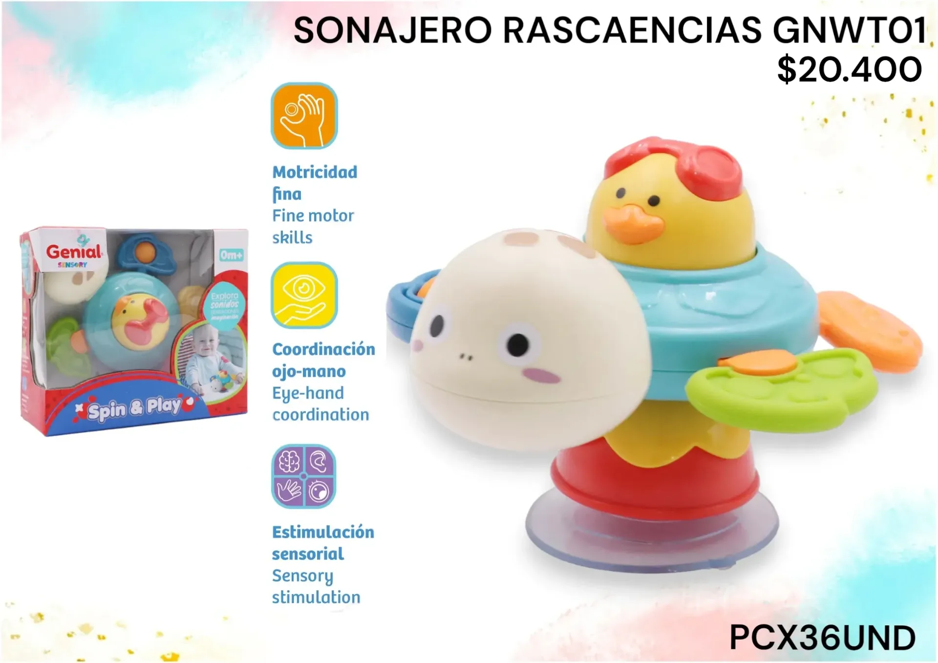 Sonajero Rascaencias Gnwt01 Pcx36Und