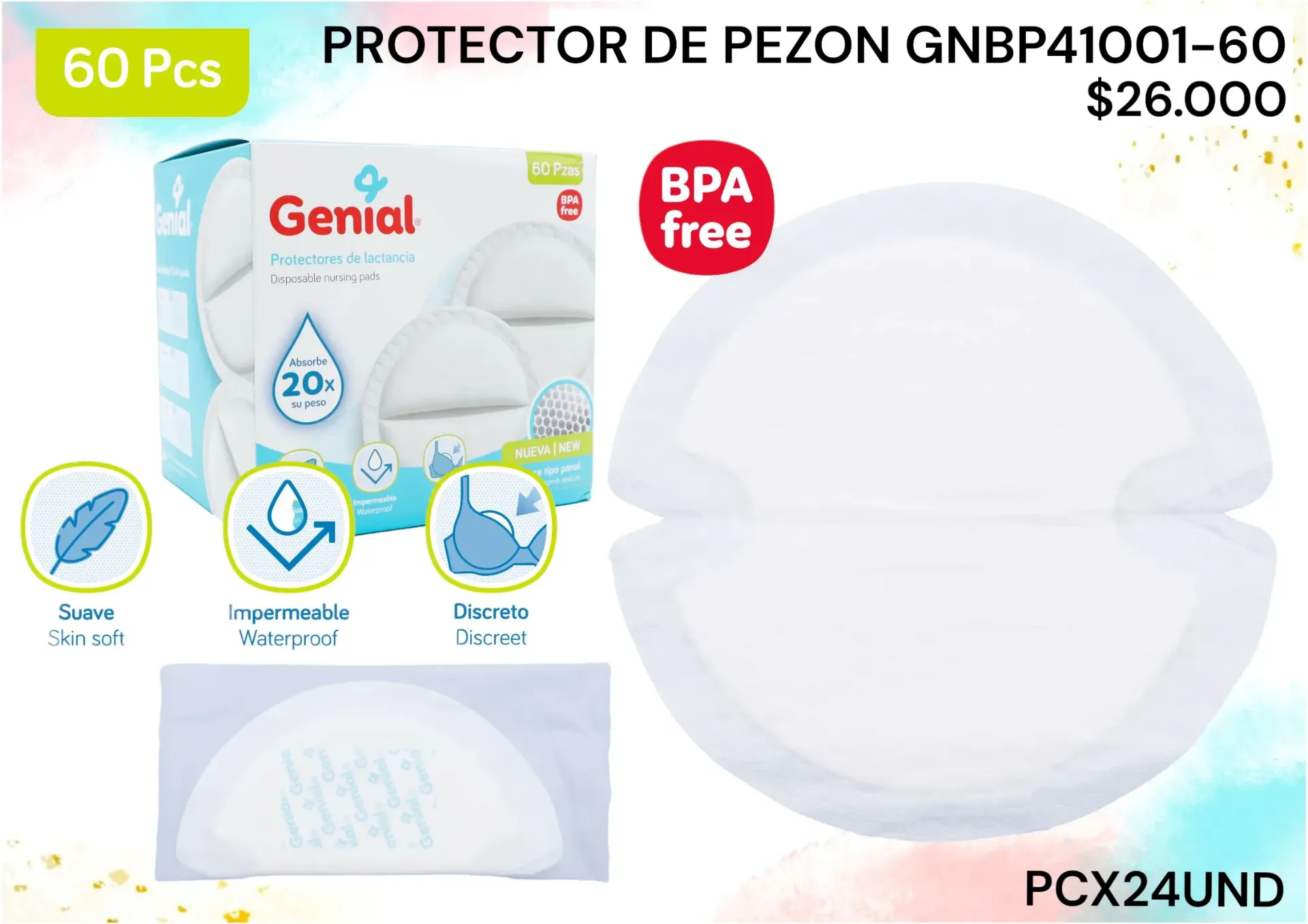 Protector De Lactancia Gnbp41001-60 Pcx24Und